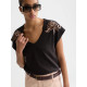 SCOTCH & SODA EMBROIDERED VNECK TSHIRT U9A01297T U014-METEORITE