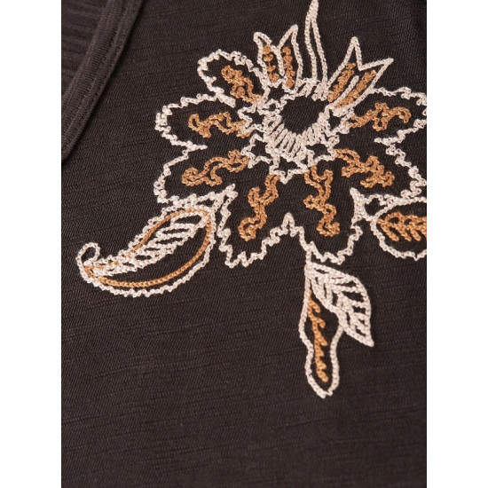SCOTCH & SODA EMBROIDERED VNECK TSHIRT U9A01297T U014-METEORITE