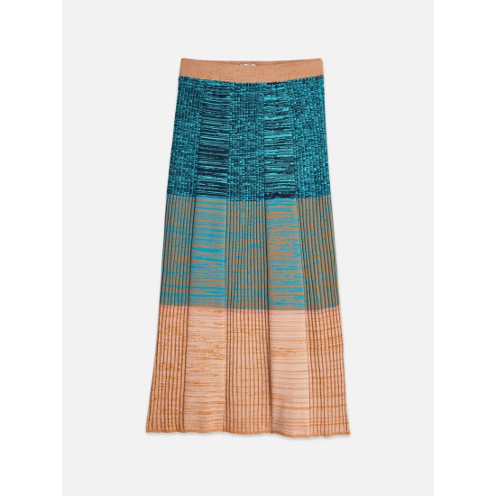 SCOTCH & SODA MAXI RIBBED KNITTED SKIRT UFS01382F U900-TAHITIAN TEAL