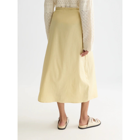 SCOTCH & SODA LINEN WRAP SKIRT UFS01387F U742-PARSNIP