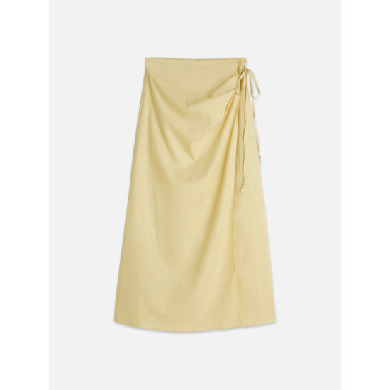 SCOTCH & SODA LINEN WRAP SKIRT UFS01387F U742-PARSNIP