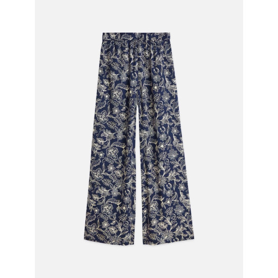 SCOTCH & SODA ELENI PRINTED HIGH RISE WIDE LEG PULL ON PANTS ULH01345F V497-LUCKY BANDANA DRESS BLUES