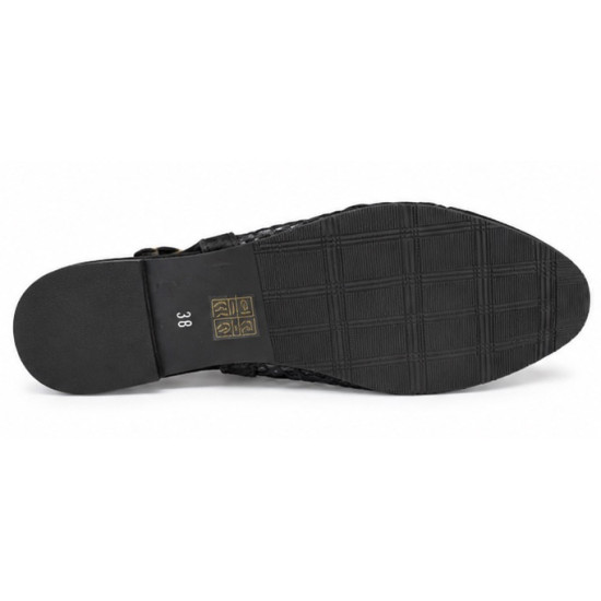 SO CHIC MESH SLINGBBACK FLATS CLAIRE 1048 01-BLACK 