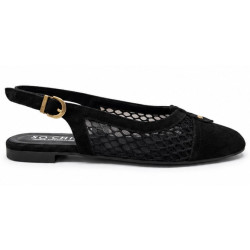 SO CHIC MESH SLINGBBACK FLATS CLAIRE 1048 01-BLACK 