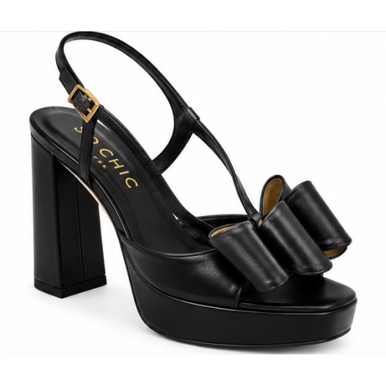 SO CHIC BOW PLATFORM SANDALS ANNALISA 35270 01-BLACK