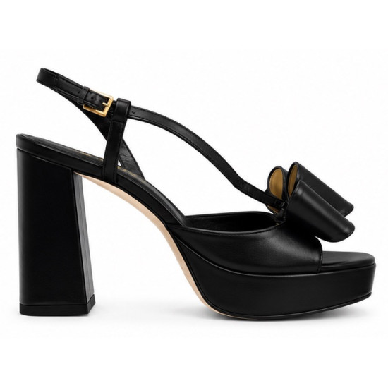 SO CHIC BOW PLATFORM SANDALS ANNALISA 35270 01-BLACK