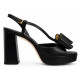 SO CHIC BOW PLATFORM SANDALS ANNALISA 35270 01-BLACK