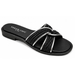 SO CHIC SLIDE SANDALS CHLOE 6002 01-BLACK 