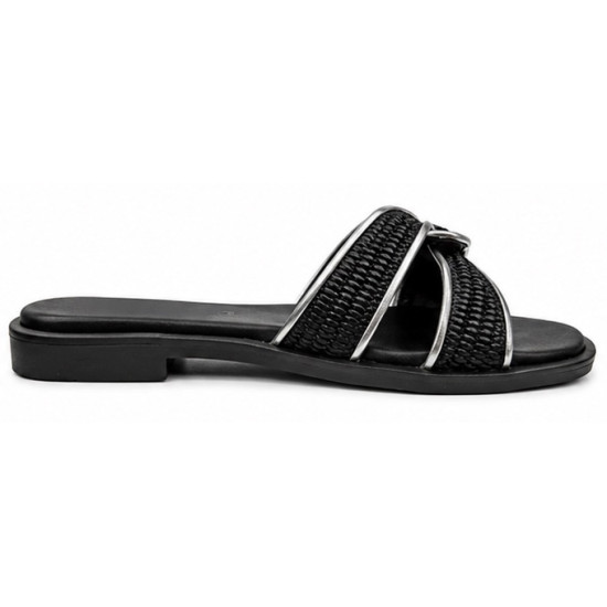 SO CHIC SLIDE SANDALS CHLOE 6002 01-BLACK 