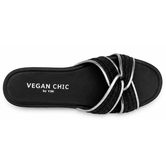 SO CHIC SLIDE SANDALS CHLOE 6002 01-BLACK 