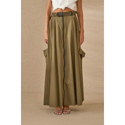 SOUVENIR GONNA MAXI SKIRT F39X0071 MILITARE 