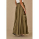 SOUVENIR GONNA MAXI SKIRT F39X0071 MILITARE 
