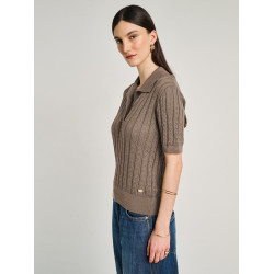  STAFF KATE POLO SHORT SLEEVE KNIT 63-201.055 N0076-TAUPE