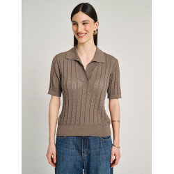  STAFF KATE POLO SHORT SLEEVE KNIT 63-201.055 N0076-TAUPE