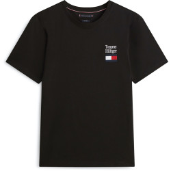 TOMMY HILFIGER BRAND LOVE TEXT STACK TEE MW0MW42367 BDS-BLACK 