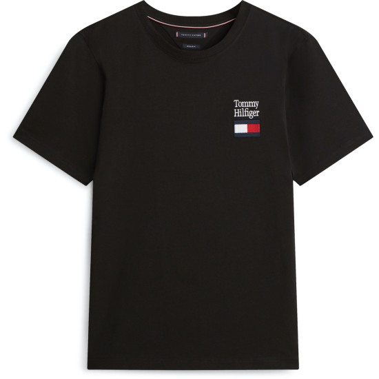 TOMMY HILFIGER BRAND LOVE TEXT STACK TEE MW0MW42367 BDS-BLACK 