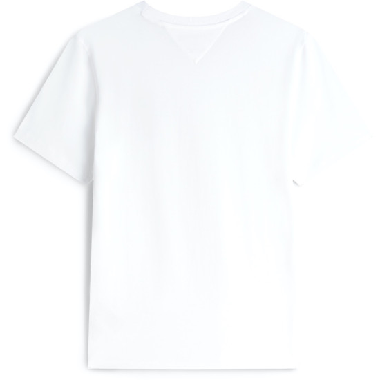 TOMMY HILFIGER BRAND LOVE TEXT STACK TEE MW0MW42367 YBR-WHITE 