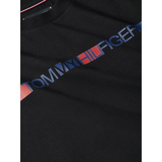 TOMMY HILFIGER BRAND LOVE STRIPE TEE MW0MW42368 BDS-BLACK 