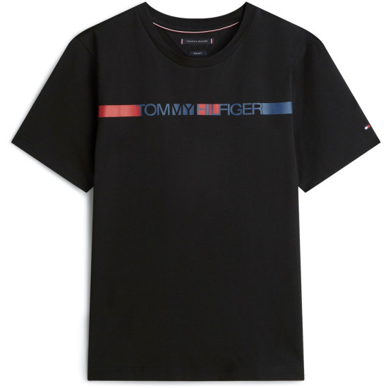 TOMMY HILFIGER BRAND LOVE STRIPE TEE MW0MW42368 BDS-BLACK 