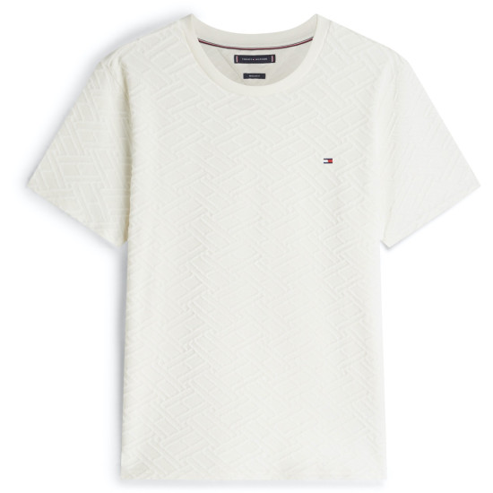 TOMMY HILFIGER AOP FLAG JACQUARD TEE MW0MW42381 Z00-IVORY PETAL 