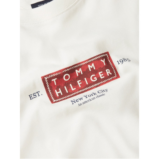 TOMMY HILFIGER HERITAGE LABEL TEE MW0MW42392 Z00-IVORY PETAL 