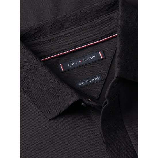 TOMMY HILFIGER JACQUARD HIDDEN PLACKET REG PO MW0MW42760 BDS-BLACK 